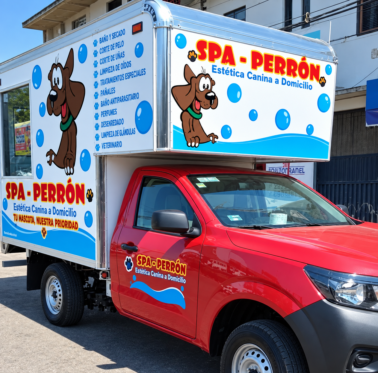 Camioneta equipada de estética canina móvil Fábrica de Peluches
